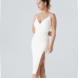 SoftlyZero™ Airy Crossover Ruched Lace Up Bodycon Cool Touch Dress